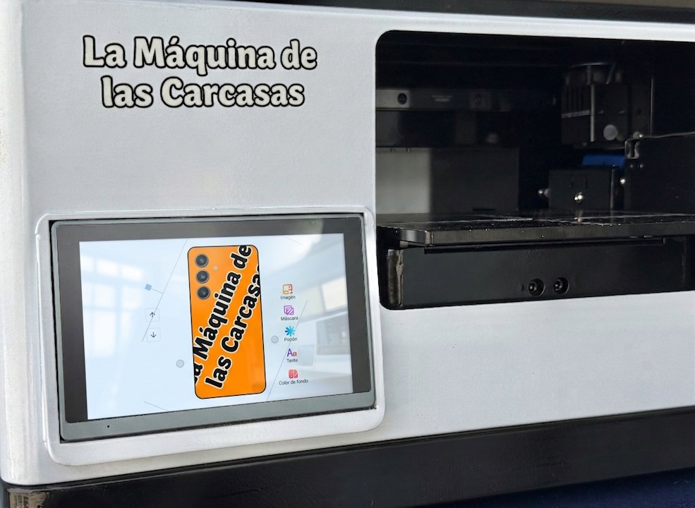 Pantalla de la máquina con la app de diseño abierta